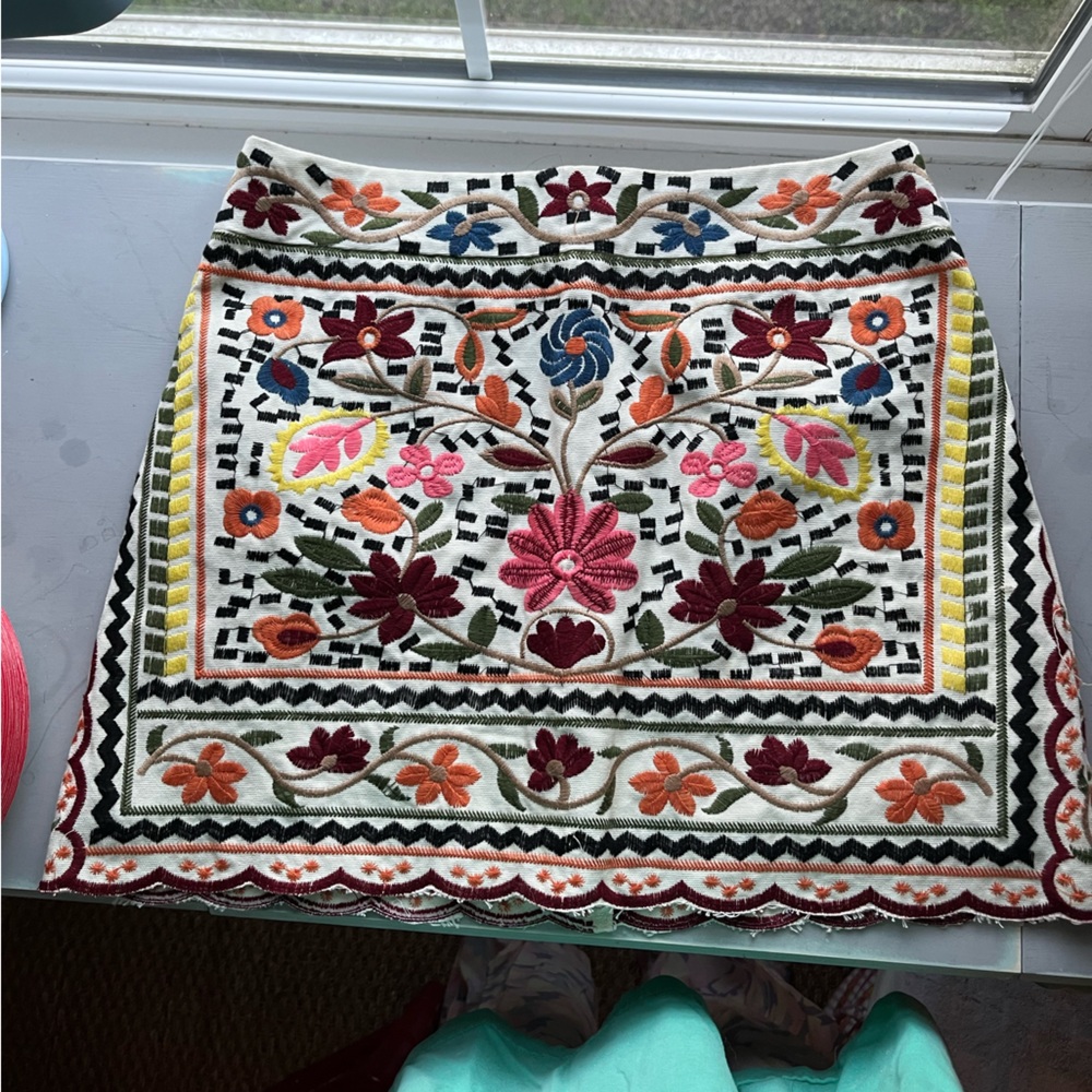 COPY - Embroidered Colorful Mini skirt